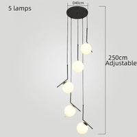 lustre moderne nordique en verre pour décoration intérieure