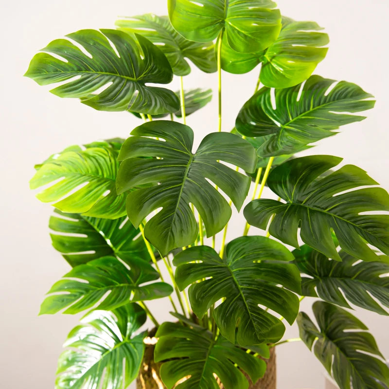 arbre tropical artificiel avec grandes feuilles de monstera décoratif - vue 8 sur 7