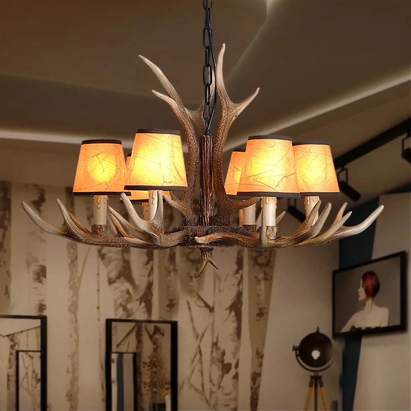 suspension rétro en résine forme bois de cerf pour café restaurant magasin - vue 3 sur 7