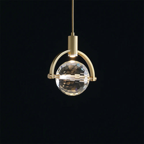 suspension LED en cristal design nordique luxueux