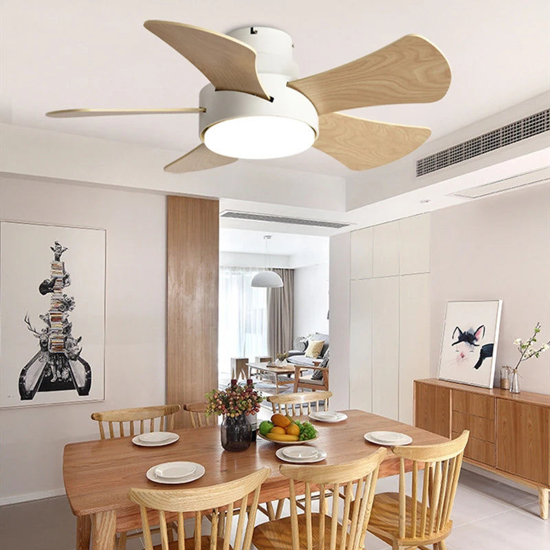 Ventilateur silencieux DC plafonnier ventilateurs de Loft avec lumière LED et lampes modernes à distance pour salon ventilateur de Hall lumières éclairage en bois - vue 3 sur 9
