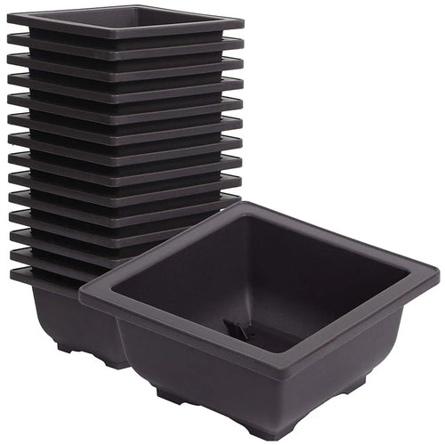 15 PCS 4.7 Inch Flower Pot, Square Plastic Bonsai Training Pot, Flower Succulent Flower Pot Container, for Garden, Interior, Home