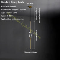 lampe de chevet postmoderne nordique en cuivre et cristal