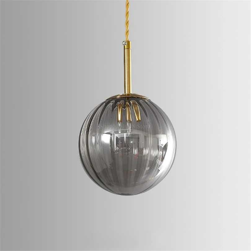 simplistic modern design glass LED pendant light - vue 3 sur 12