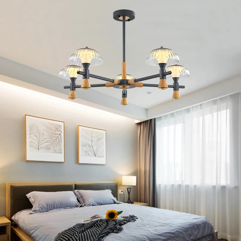 Nordic luxury jellyfish LED chandelier modern minimalist lighting - vue 5 sur 9