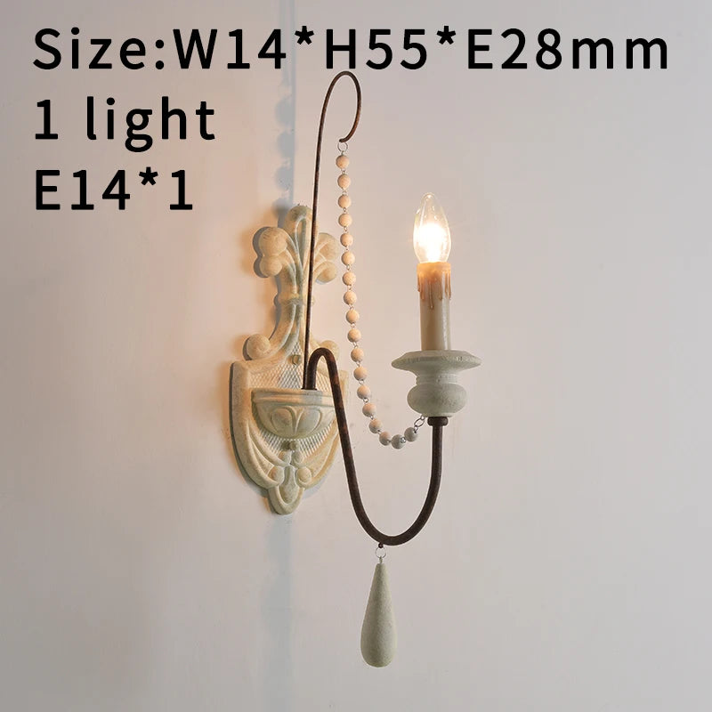 Lustre nordique en bois rétro blanc vintage gris suspendu pour cuisine/chambre à coucher salon 3/6/8/12 lumières salon