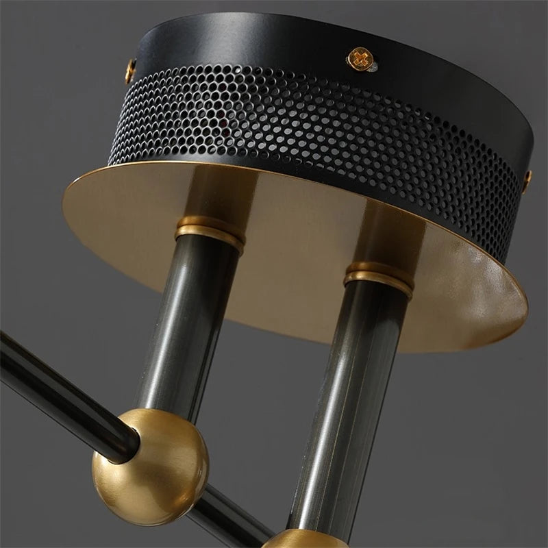 plafonnier led en cuivre avec abat-jour pmma haute transmission - vue 6 sur 8