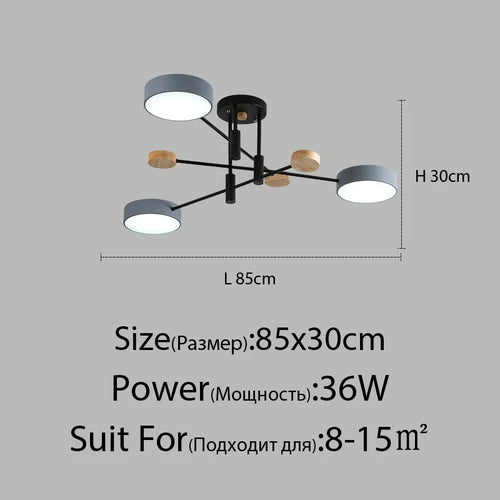 Contemporary nordic LED chandelier in minimalist wrought iron - vue 11 sur 15