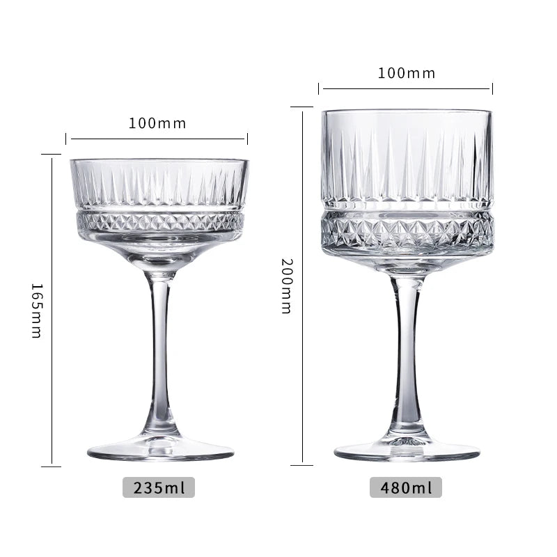 lot 2 coupes champagne elysia verre relief rétro - vue 3 sur 7