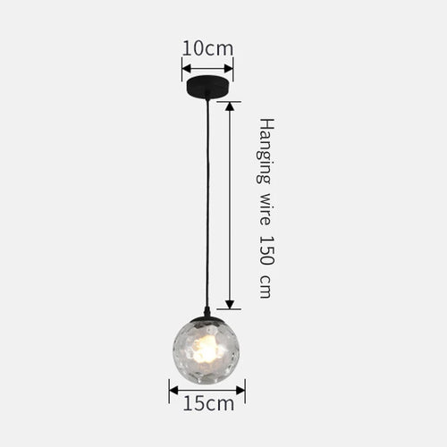 suspension de luxe nordique boule de verre décorative - vue 7 sur 10