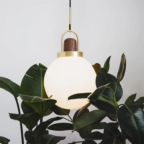 Nordic glass pendant light in minimalist style for modern interiors - vue 5 sur 10