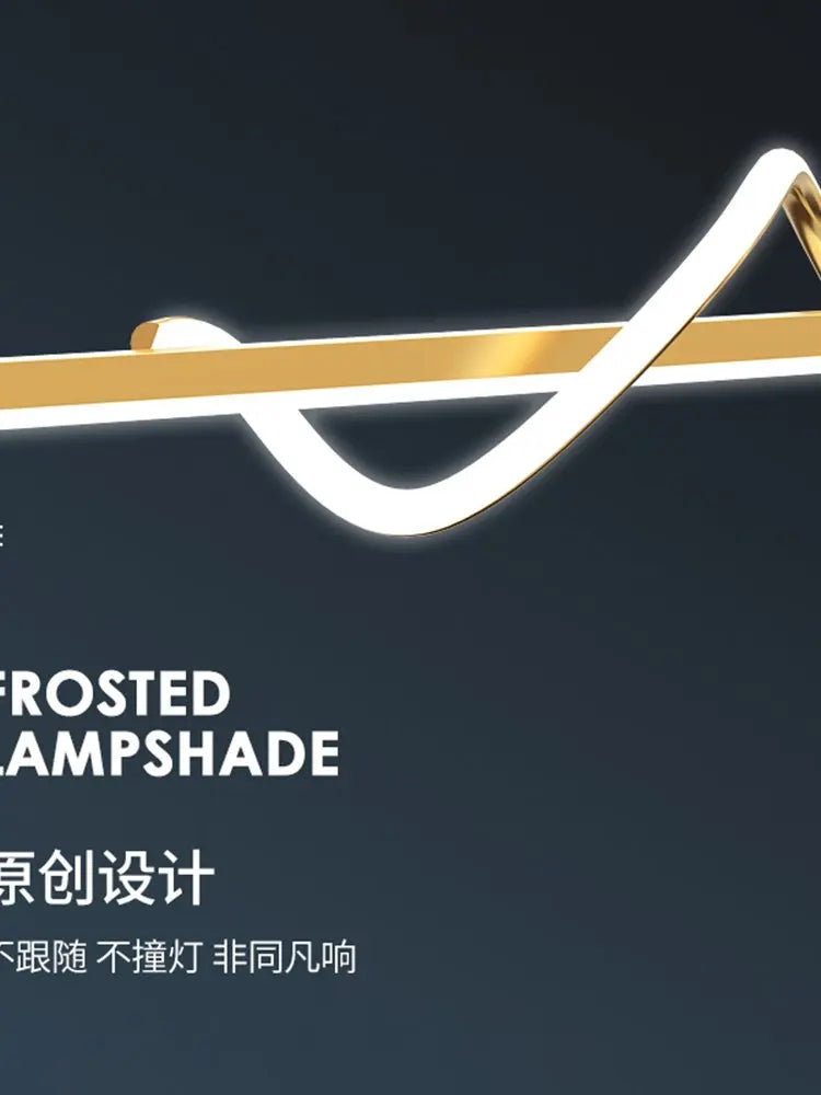 lustre nordique créatif simple irrégulier led pour restaurant - vue 5 sur 5