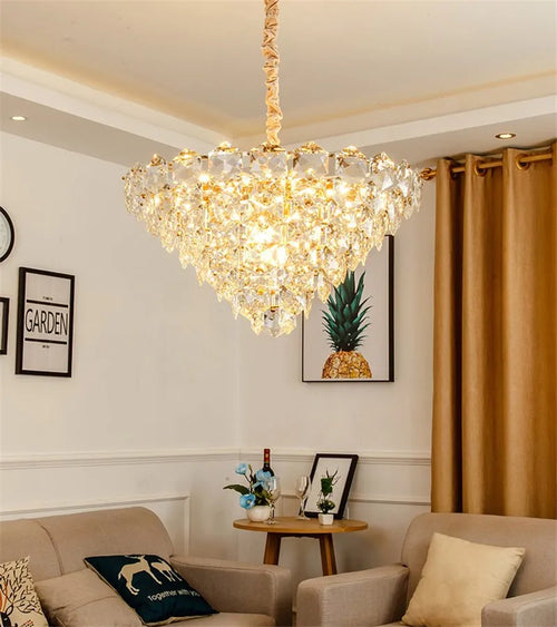 lustre suspendu à led en métal doré moderne et élégant pour éclairage intérieur