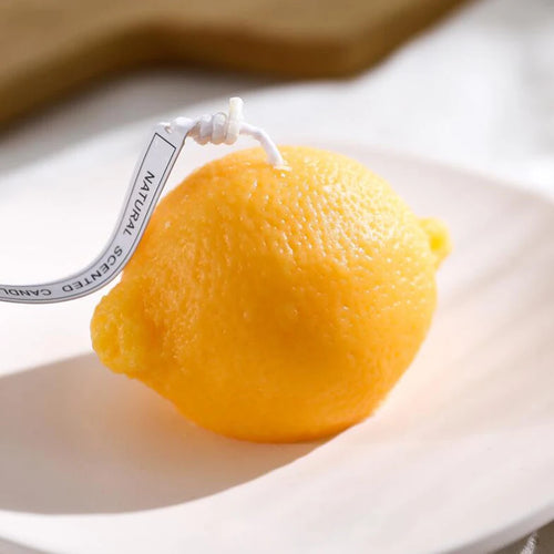 1Pc Soy Wax Candles Creative Orange Lemon Cheese Scented Candle, Home Table Dinner Decoration Aromatherapy Candle, Photo Props - vue 9 sur 10