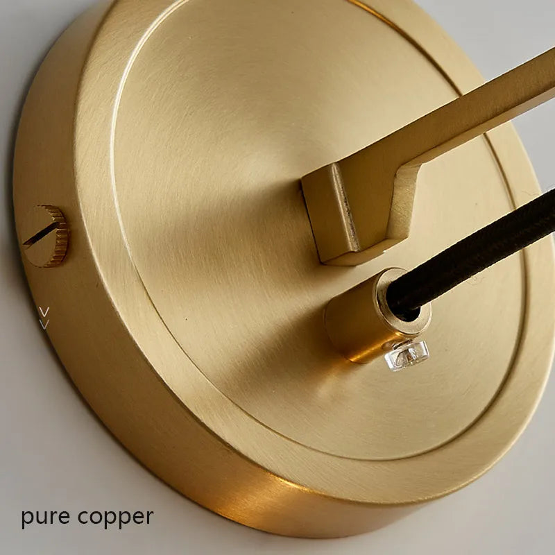Nordic crystal and copper modern minimalist wall light - vue 6 sur 12
