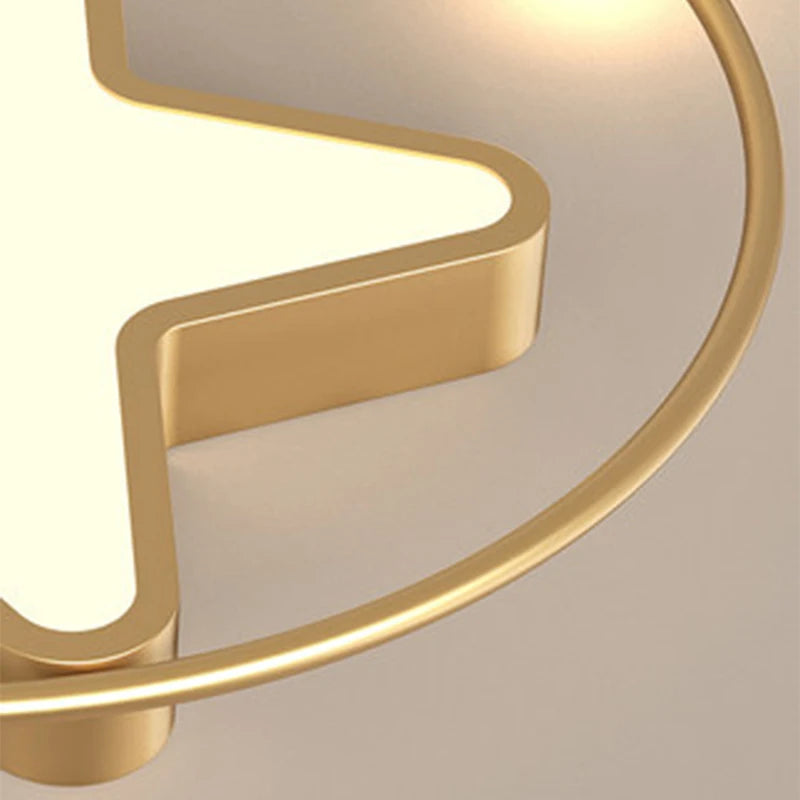 plafonnier led étoile dorée éclairage créatif nordique pour intérieur - vue 7 sur 7