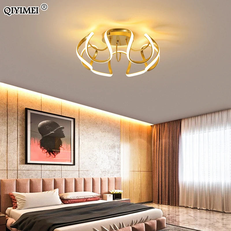 lustre led moderne avec gradateur pour décoration intérieure - vue 5 sur 9