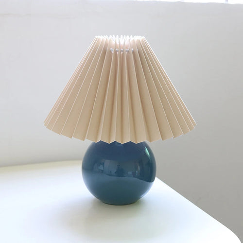 Lampe plissée bois rotin moderne LED bureau et table - vue 16 sur 21