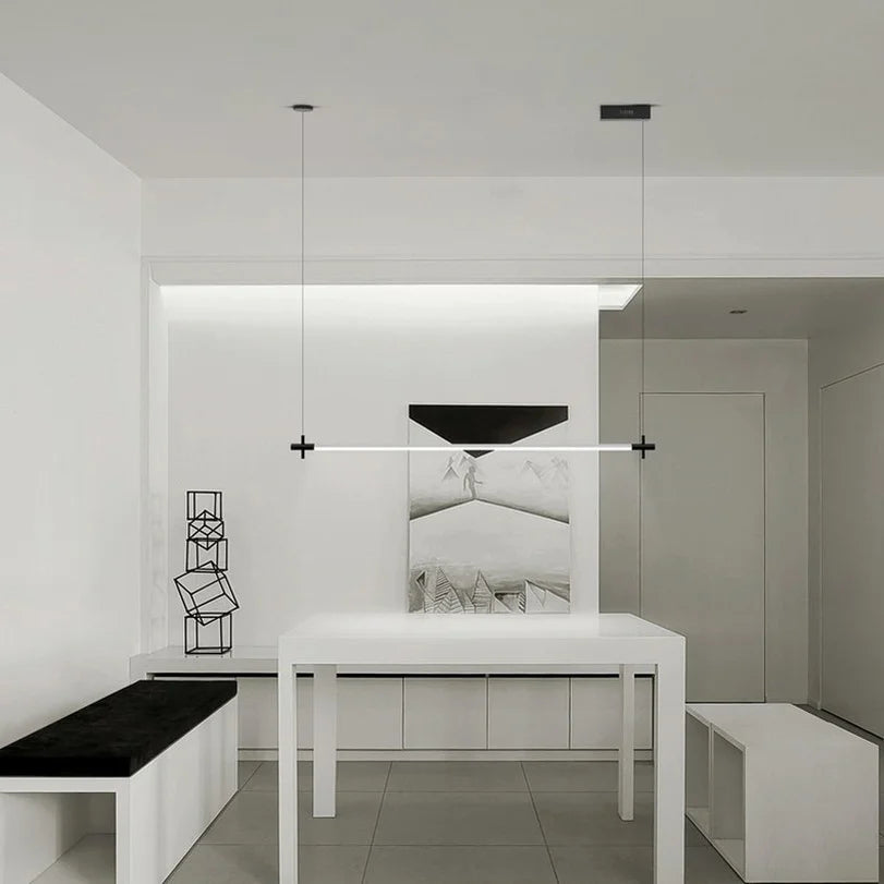 Suspension simples lampe de salle à manger lampes LED de cuisine pour la maison lampe suspendue table à manger longue lampe à bande éclairage minimaliste - vue 5 sur 7