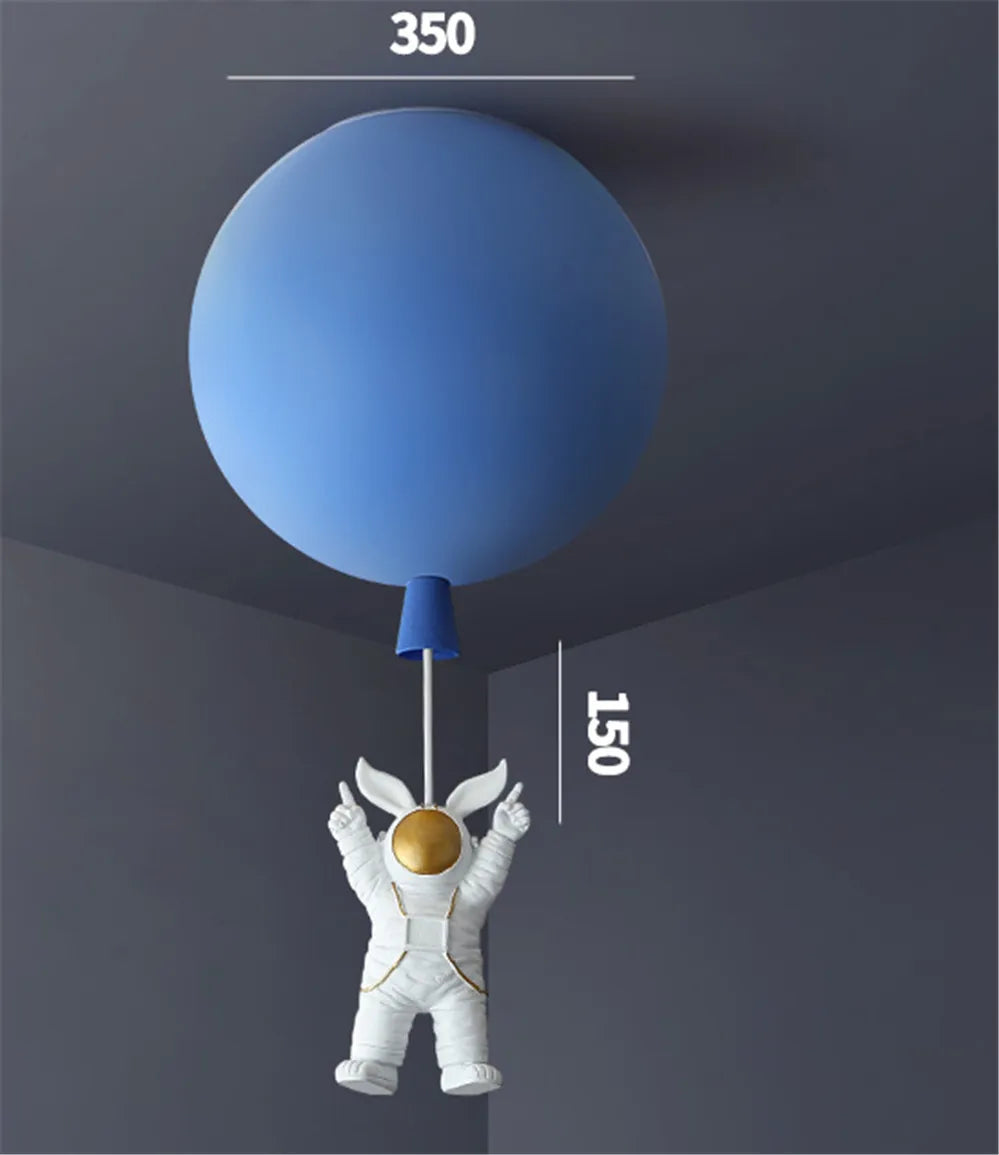 plafonnier led nordique avec astronaute et ballons pour enfants - vue 14 sur 28