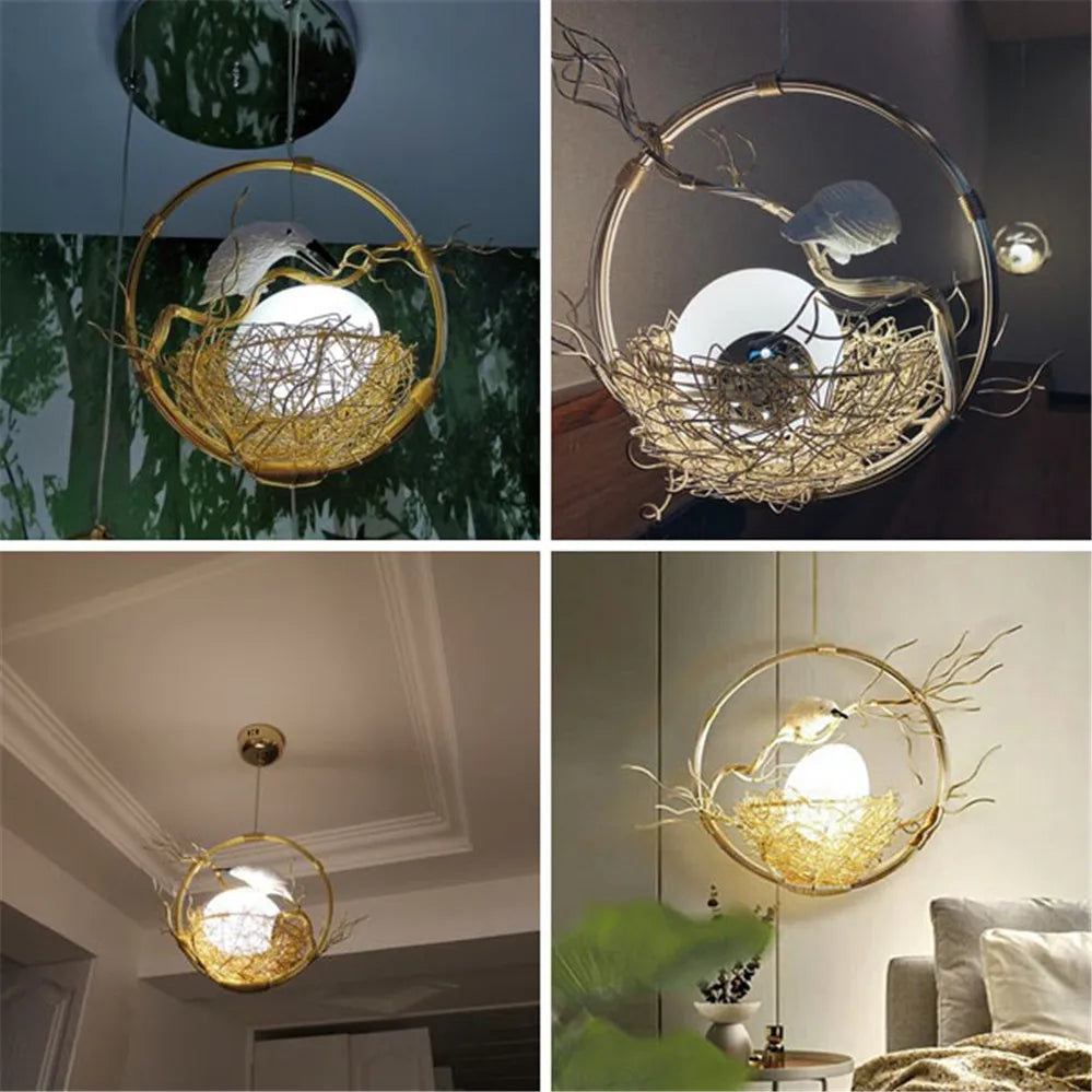 lustre décoratif style cottagecore avec éclairage led