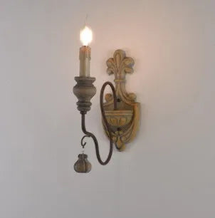 applique murale en bois et fer style vintage industriel - vue 8 sur 10
