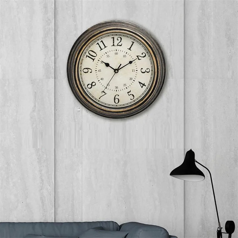 horloge murale silencieuse style antique rétro créative à quartz - vue 11 sur 11