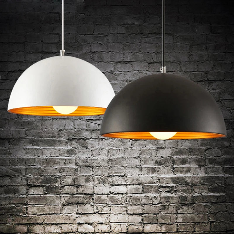Suspension moderne demi-boule double couche