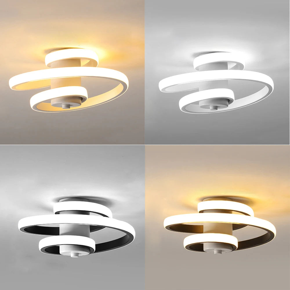 plafonnier led spirale minimaliste pour intérieur moderne - vue 6 sur 10