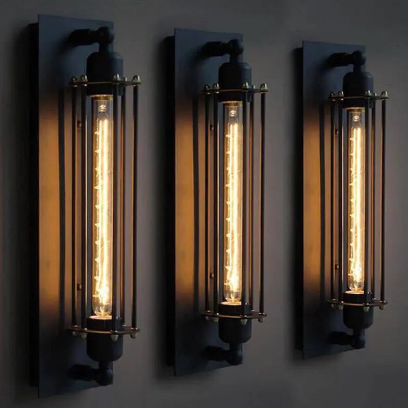 applique murale rétro américaine led pour balcon restaurant café - vue 6 sur 7