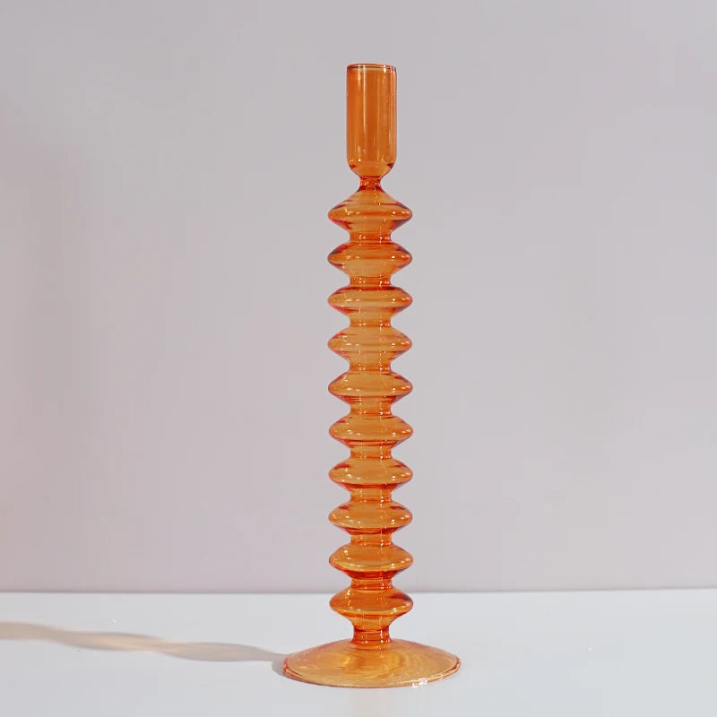 Nordic Glass candle holders, romantic Dinner home decoration, candlestick for birthday wedding, candle holder portavelas decor - vue 25 sur 31