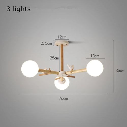 Lustres nordiques pour salon chambre cuisine verre Led lampe suspendue éclairage oiseau décor lampe moderne lustres de plafond