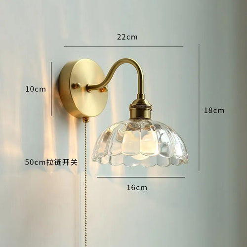 Éclairage LED verre salle bain nordique cuivre tirer interrupteur - vue 19 sur 23