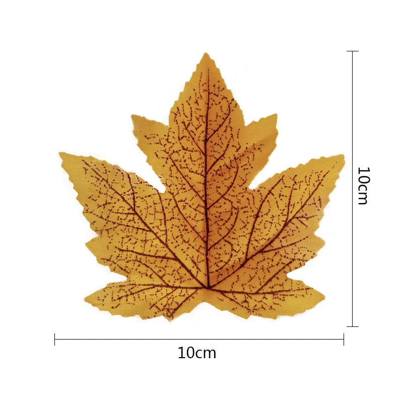 lot de 100 feuilles d'érable artificielles pour décorations festives - vue 16 sur 16