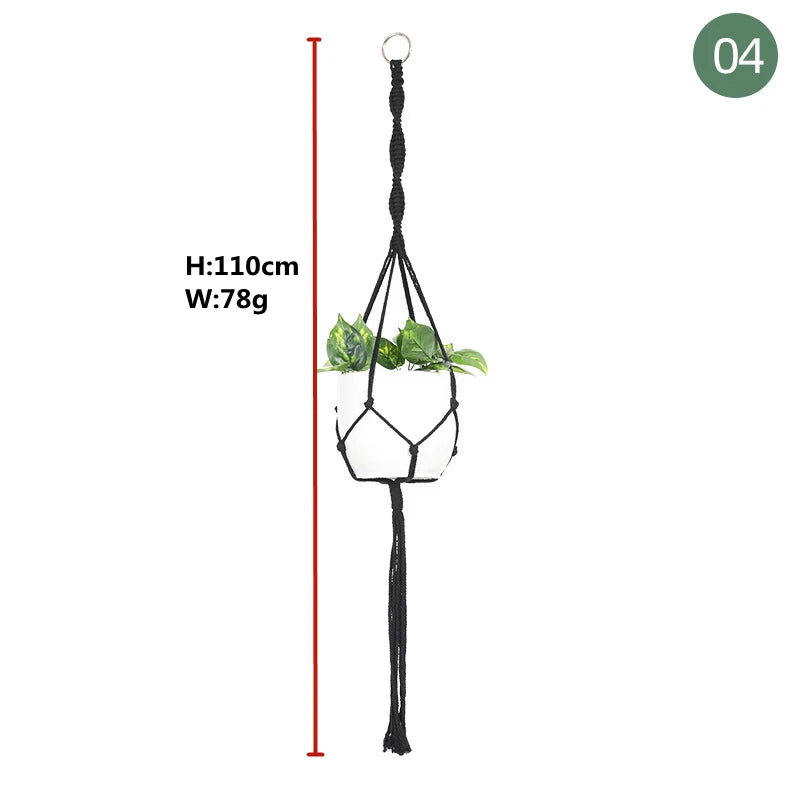 paniers suspendus en macramé pour plantes et décoration - vue 23 sur 30