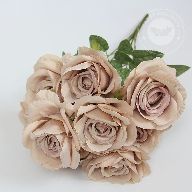 Vintage silk rose bouquet for festive decoration