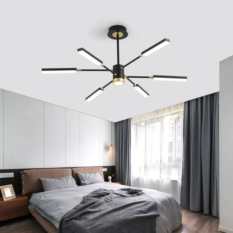 lustre d'art nordique moderne en fer avec éclairage led - vue 6 sur 9