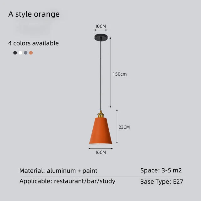 Minimalist modern retro loft pendant light with lampshade for kitchen, dining room, bedroom, restaurant - vue 10 sur 22