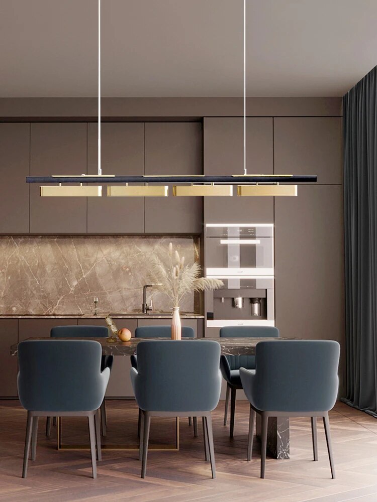 Lustre long de restaurant minimaliste moderne