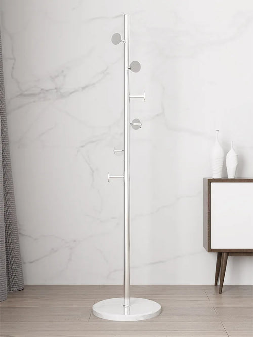 Stainless Steel Simple Modern Coat Rack, Nordic Light Luxury Hanger, Floor-Standing Bedroom Marble Hanger - vue 3 sur 11