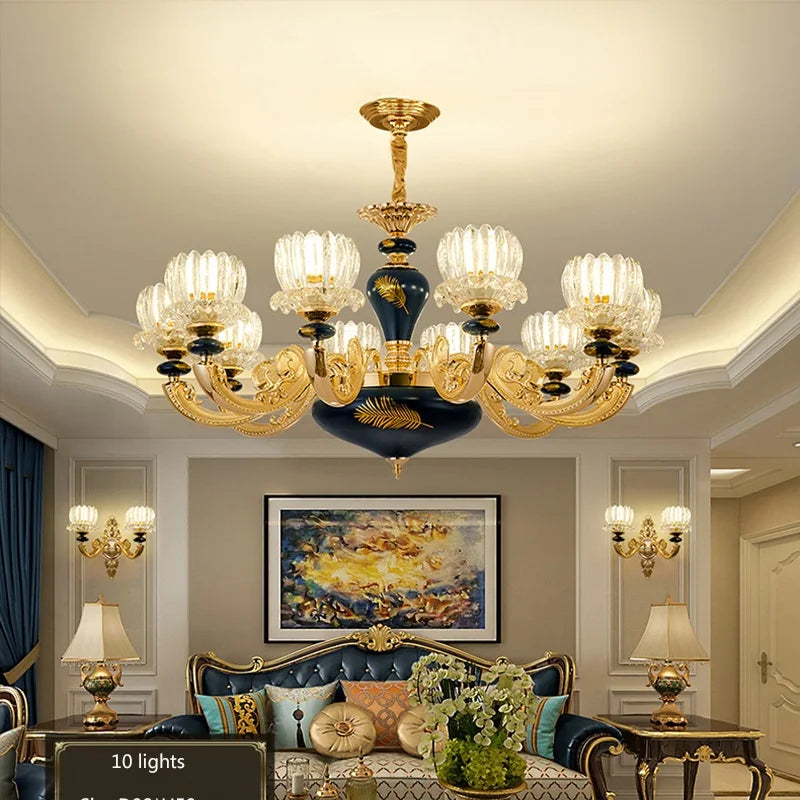lustre moderne en céramique et verre pour intérieur élégant - vue 5 sur 14