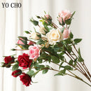 fleurs de roses artificielles en soie pour mariage et décoration