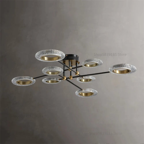 plafonnier led en cuivre avec abat-jour pmma haute transmission