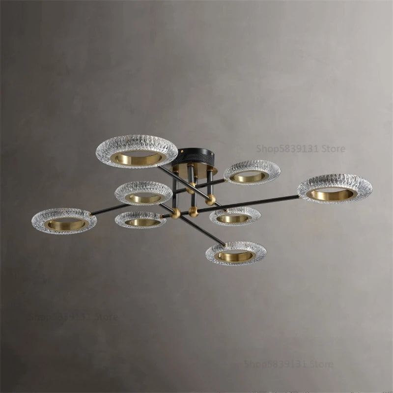 plafonnier led en cuivre avec abat-jour pmma haute transmission - vue 5 sur 8
