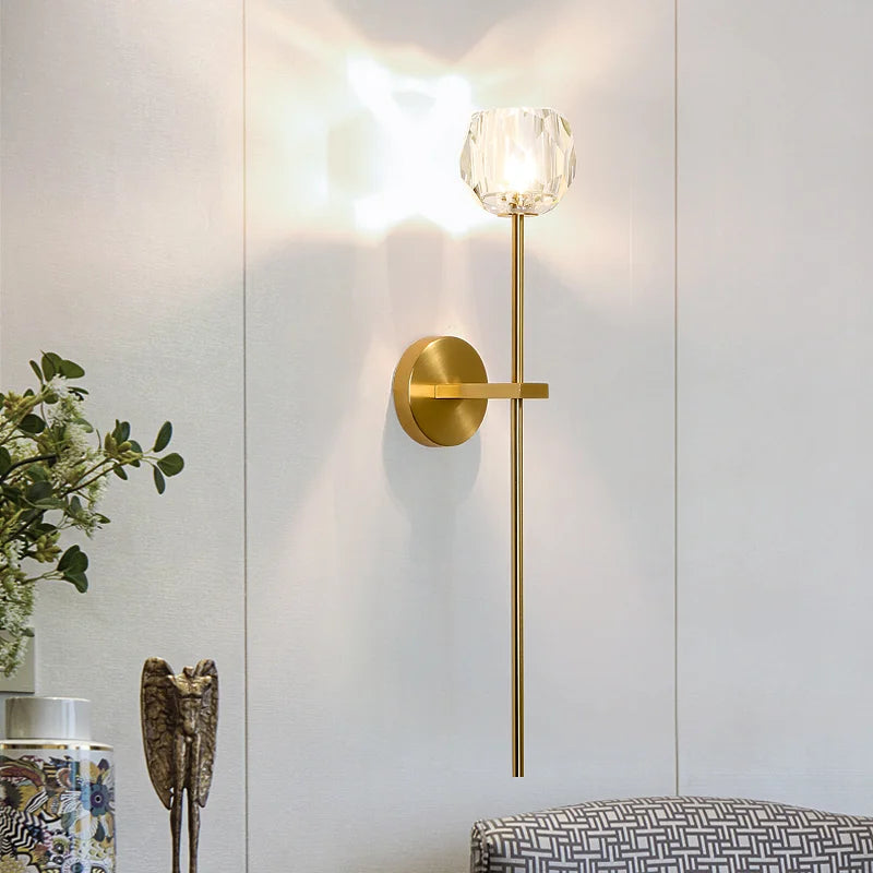 Minimalist Nordic crystal wall light modern design indoor lighting - vue 4 sur 8