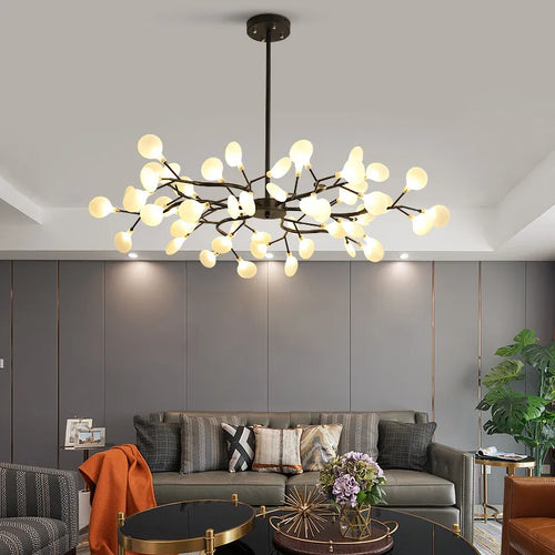 Suspension LED modernes or noir branche d'arbre lustres décor de chambre chambre à manger salon Lustre lampe décoration de la maison - vue 2 sur 9