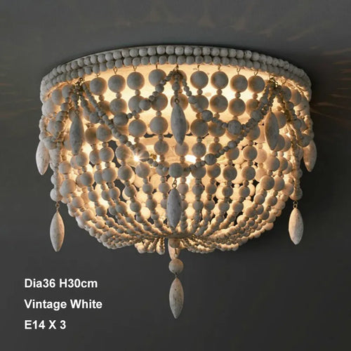Suspension rétro industrielle en bois - vue 9 sur 16