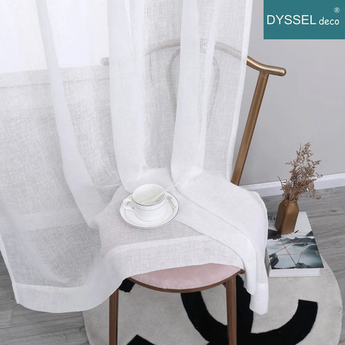 Voilage tulle léger rayé style moderne salon chambre - vue 4 sur 6
