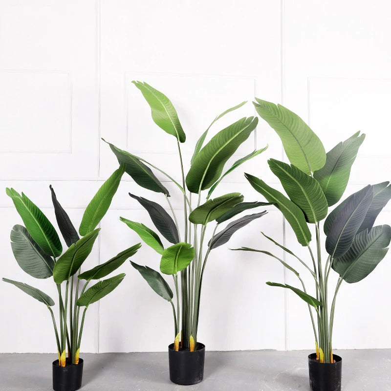 Artificial Green Plant, Plastic Banana Tree, Large Palm Turtle, Bamboo, Indoor Potted, Living Room, Home Decoration - vue 3 sur 9