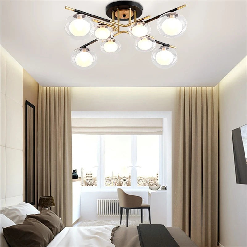 plafonniers nordiques simples luxe décoration maison luminaires suspendus - vue 6 sur 9